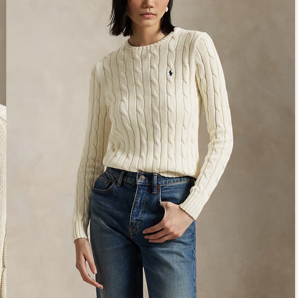 Polo Ralph Lauren Cable-Knit Cotton Crewneck Sweater - Picture 2 of 14